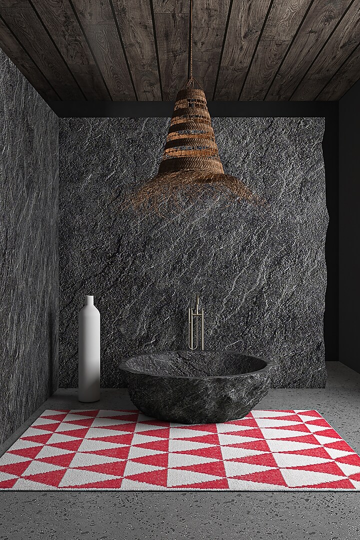 Red & White Viscose Yarn Area Rug by Jaipur Rugs at Pernia's Pop Up Shop