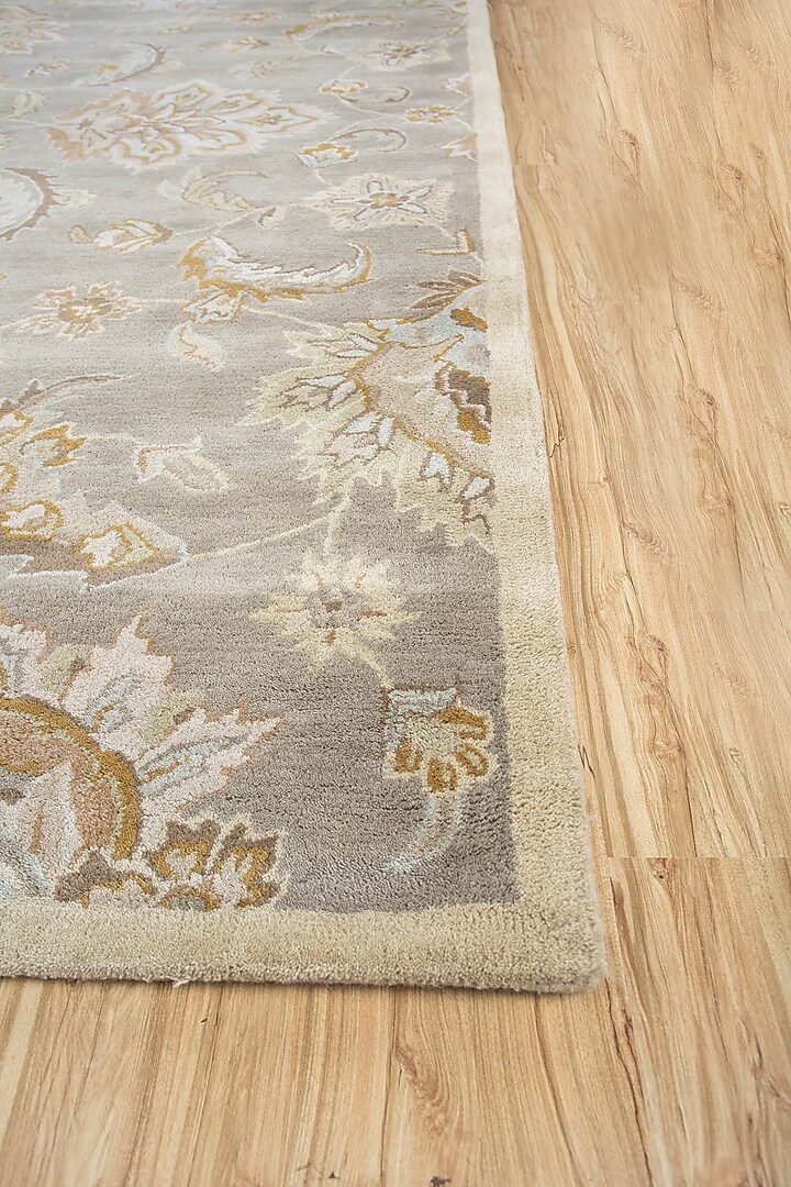 Silver Grey Wool & Viscose Yarn Hand-Tufted Area Rug by Jaipur Rugs at Pernia's Pop Up Shop
