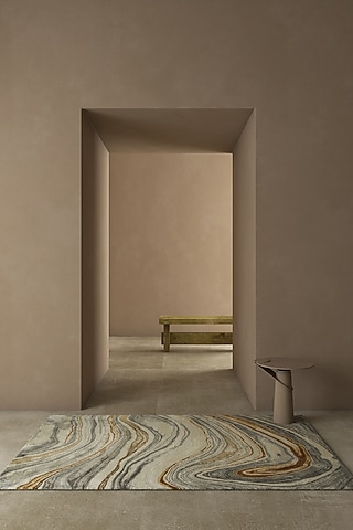 Beige & Brown Wool Yarn & Cotton Yarn Rug by Jaipur Rugs