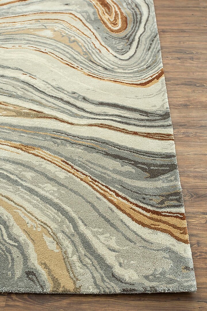 Beige & Brown Wool Yarn & Cotton Yarn Rug by Jaipur Rugs at Pernia's Pop Up Shop