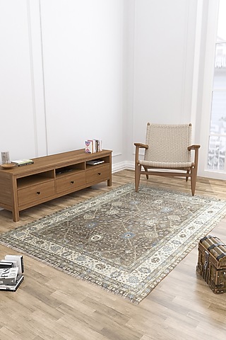 Dark Grey Wool Yarn Rug by Jaipur Rugs