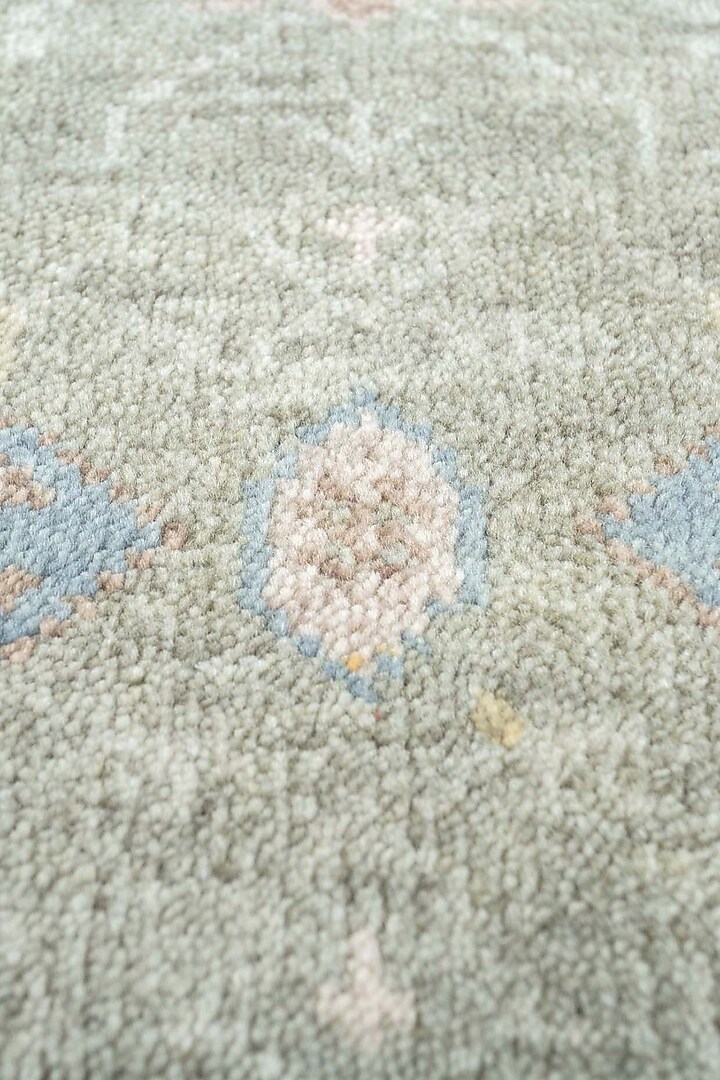 Sea Green Wool Yarn & Cotton Handknotted Rug by Jaipur Rugs at Pernia's Pop Up Shop