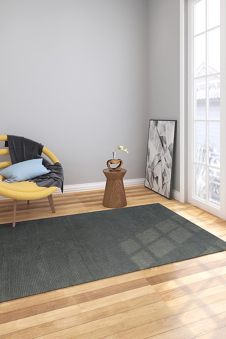 Stone Grey Cotton Yarn & Poly Yarn Handwoven Rug by Jaipur Rugs at Pernia's Pop Up Shop