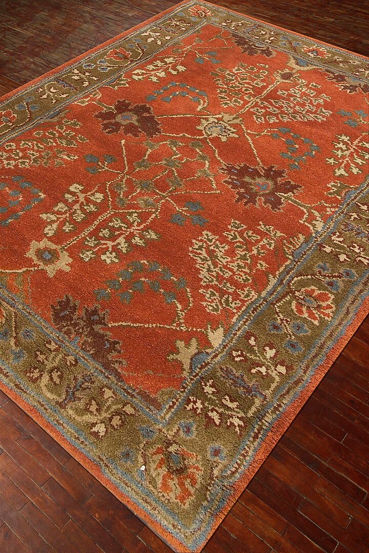 Orange Rust Wool Yarn & Poly Yarn Handtufted Rug by Jaipur Rugs at Pernia's Pop Up Shop