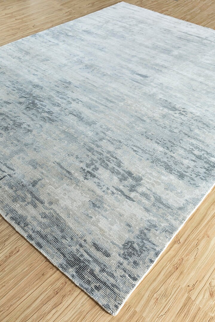 Stone Grey Wool Yarn & Viscose Yarn Handwoven Rug by Jaipur Rugs at Pernia's Pop Up Shop