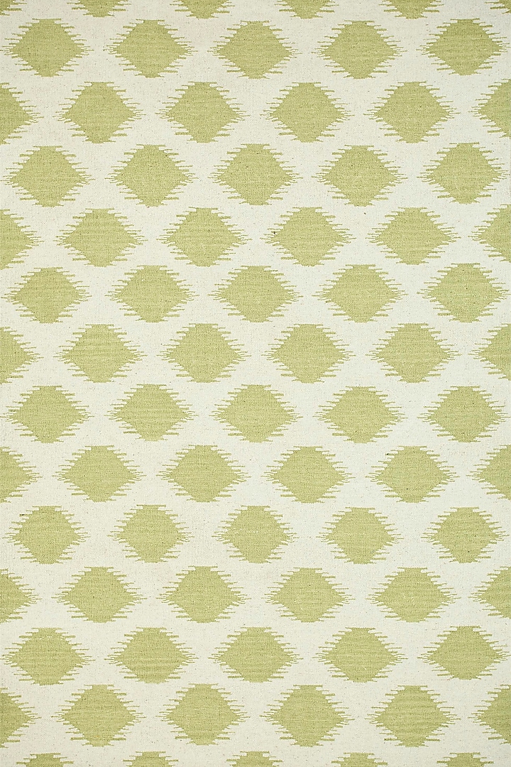 White & Wild Lime Flat Woven Area Rug by Jaipur Rugs