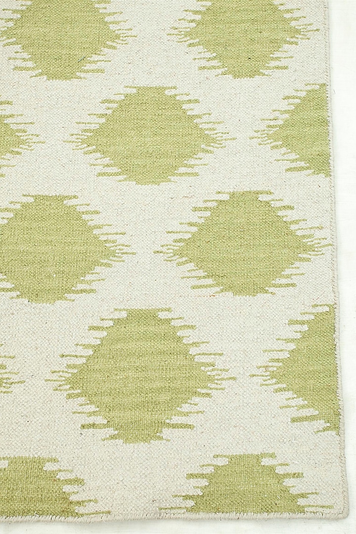 White & Wild Lime Flat Woven Area Rug by Jaipur Rugs at Pernia's Pop Up Shop