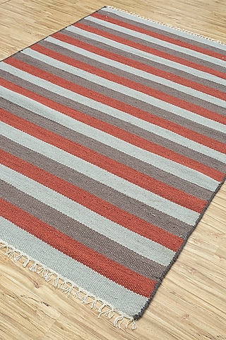 Spa Blue & Dark Grey Flat Woven Area Rug by Jaipur Rugs