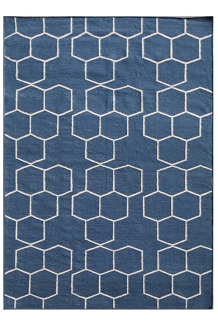 Dark Denim & Antique White Flat Woven Area Rug by Jaipur Rugs at Pernia's Pop Up Shop