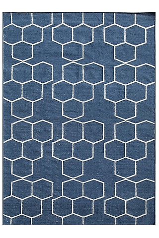 Dark Denim & Antique White Flat Woven Area Rug by Jaipur Rugs