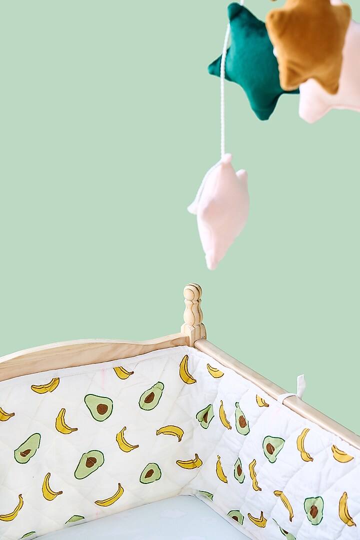 White Cotton & Muslin Hand Printed Bed Bumpers (Set of 2) by Jaipur Gate at Pernia's Pop Up Shop