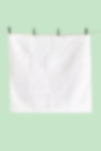 White Cotton & Muslin Hand Printed Baby Dohar Blanket by Jaipur Gate at Pernia's Pop Up Shop