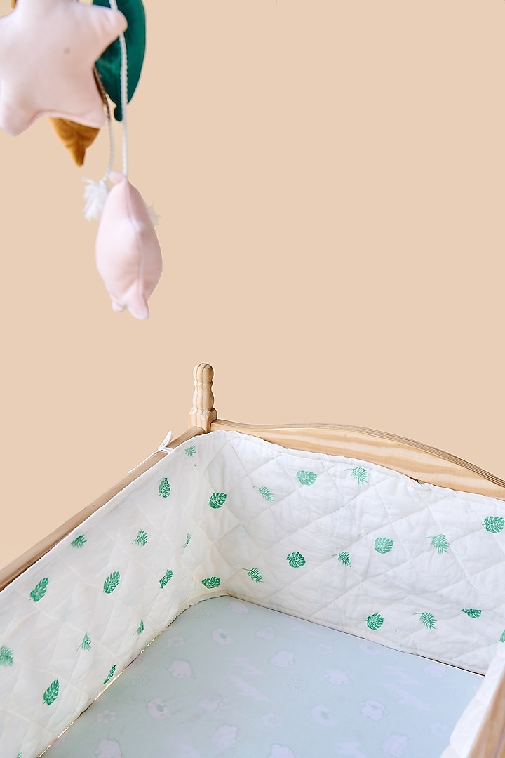 White Cotton & Muslin Hand Printed Bed Bumpers (Set of 2) by Jaipur Gate at Pernia's Pop Up Shop