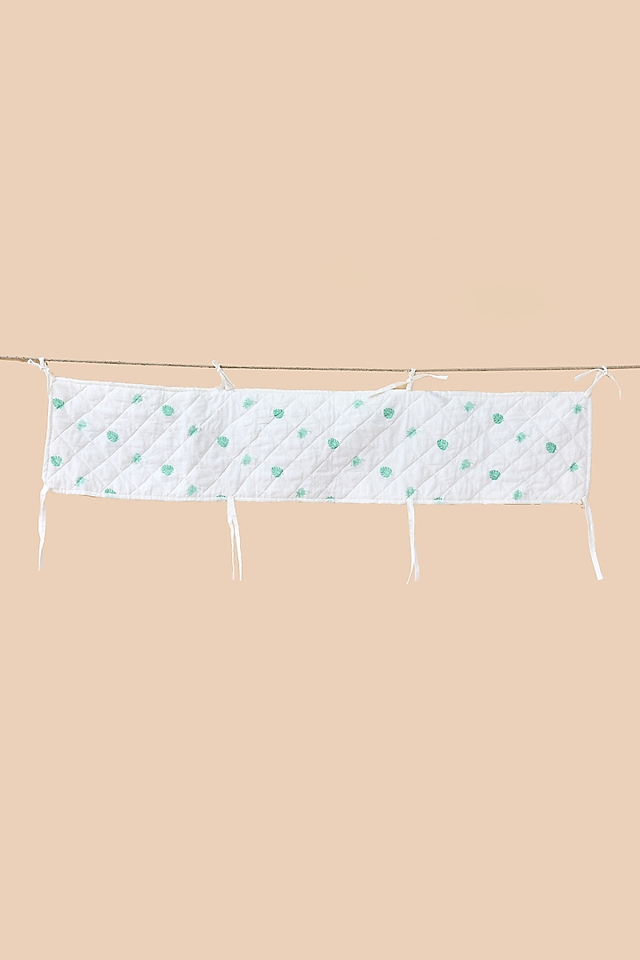 White Cotton & Muslin Hand Printed Bed Bumpers (Set of 2) by Jaipur Gate at Pernia's Pop Up Shop