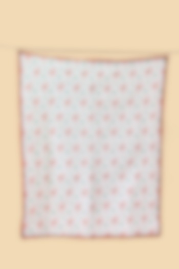 White Cotton & Muslin Hand Printed Baby Quilt by Jaipur Gate at Pernia's Pop Up Shop