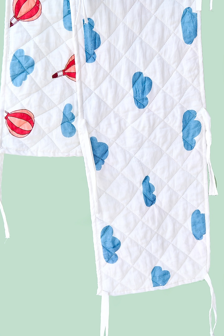 White Cotton & Muslin Hand Printed Bed Bumpers (Set of 2) by Jaipur Gate at Pernia's Pop Up Shop