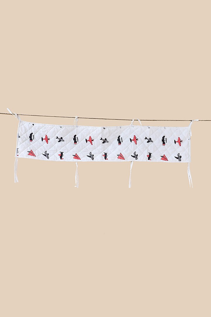 White Cotton & Muslin Hand Printed Bed Bumpers (Set of 2) by Jaipur Gate at Pernia's Pop Up Shop