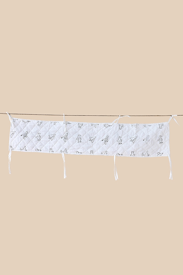 White Cotton & Muslin Hand Printed Bed Bumpers (Set of 2) by Jaipur Gate at Pernia's Pop Up Shop