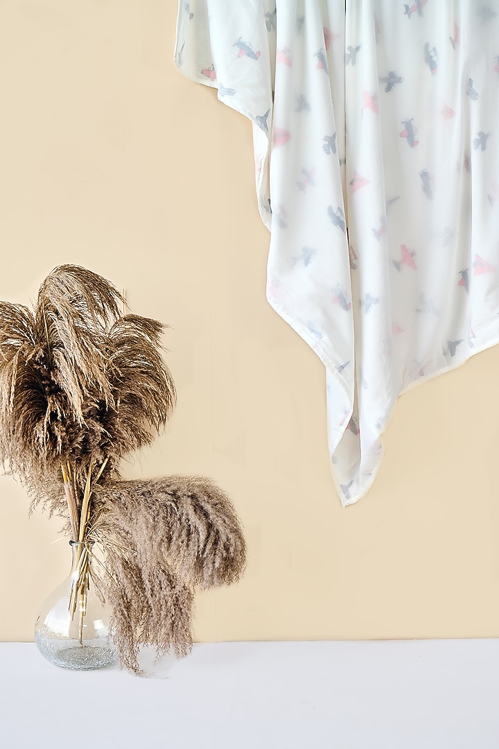 White Cotton & Muslin Hand Printed Baby Dohar Blanket by Jaipur Gate at Pernia's Pop Up Shop