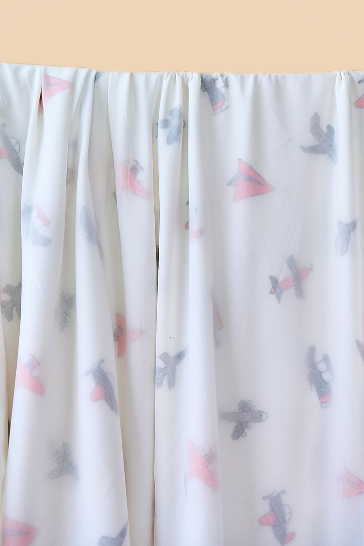 White Cotton & Muslin Hand Printed Baby Dohar Blanket by Jaipur Gate at Pernia's Pop Up Shop