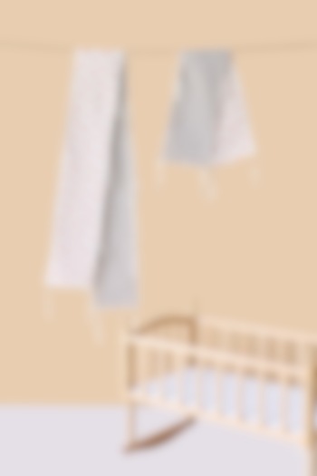 White Cotton & Muslin Hand Printed Bed Bumpers (Set of 2) by Jaipur Gate at Pernia's Pop Up Shop