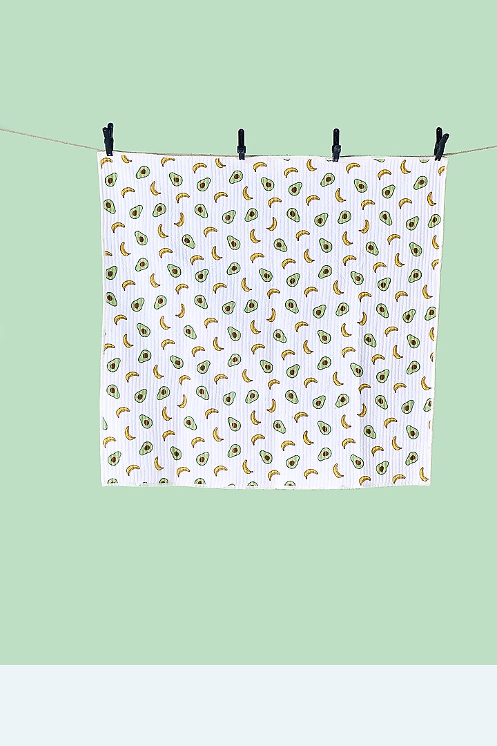 White Cotton & Muslin Hand Printed Baby Bedding Set by Jaipur Gate at Pernia's Pop Up Shop