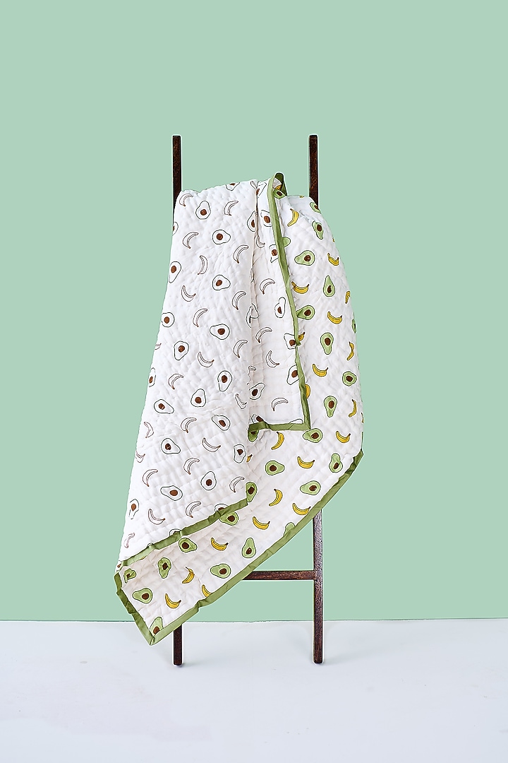 White Cotton & Muslin Hand Printed Baby Bedding Set by Jaipur Gate at Pernia's Pop Up Shop