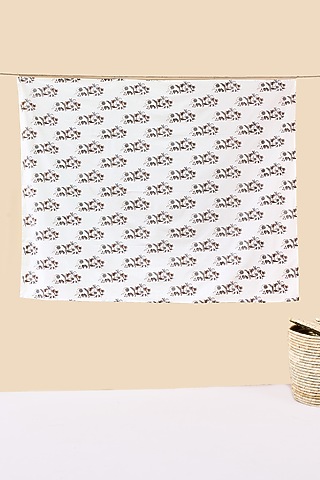 White Cotton & Muslin Hand Printed Baby Bedding Set by Jaipur Gate