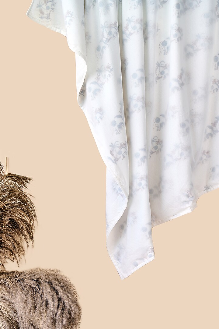 White Cotton & Muslin Hand Printed Baby Bedding Set by Jaipur Gate at Pernia's Pop Up Shop