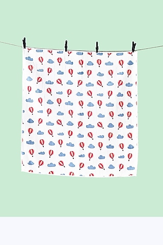 White Cotton & Muslin Hand Printed Baby Bedding Set by Jaipur Gate