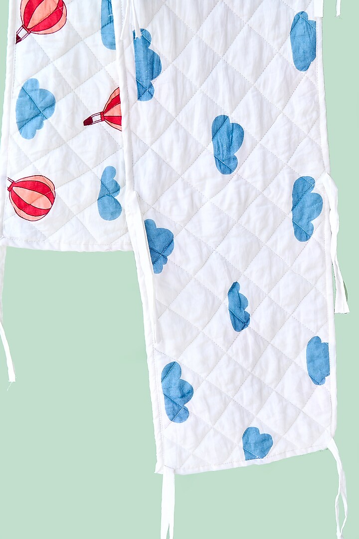 White Cotton & Muslin Hand Printed Baby Bedding Set by Jaipur Gate at Pernia's Pop Up Shop