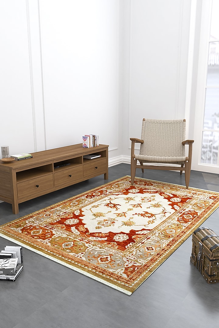 Antique White & Russet Hand-Knotted Area Rug by Jaipur Rugs at Pernia's Pop Up Shop