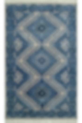 Antique White & Evening Blue Hand-Knotted Area Rug by Jaipur Rugs at Pernia's Pop Up Shop