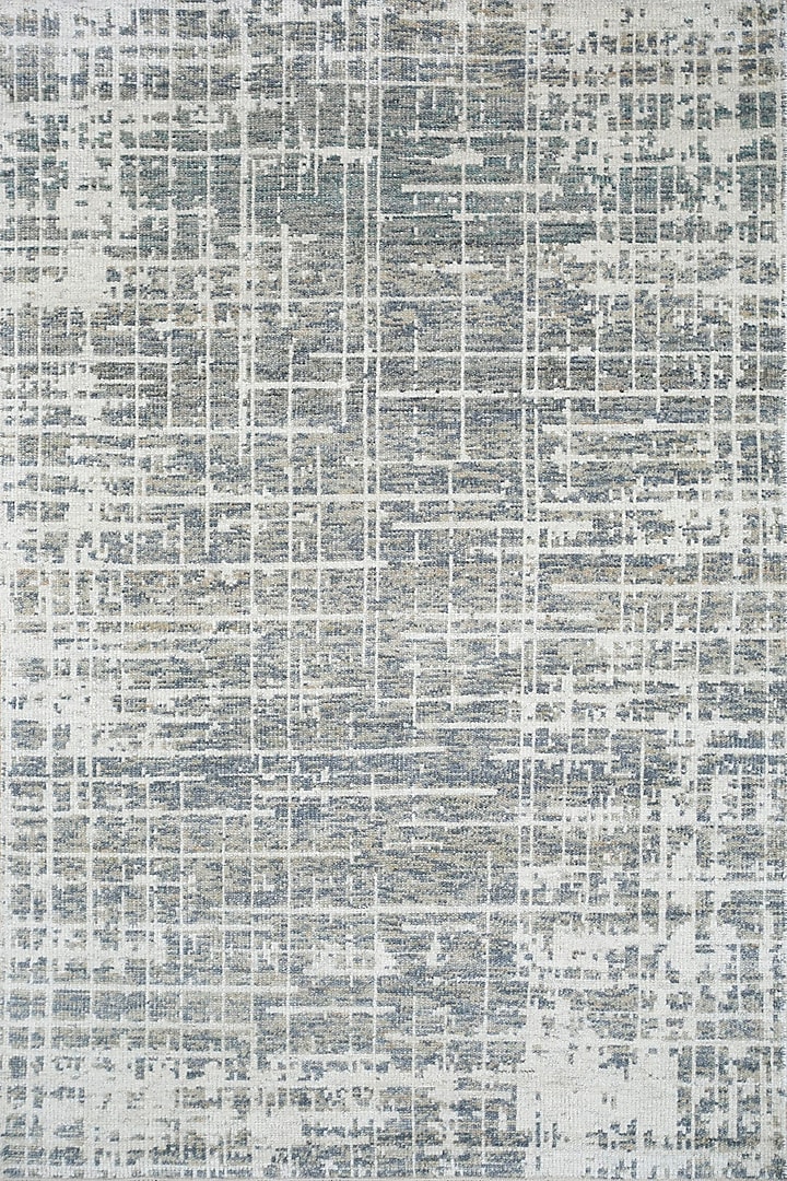 White & Spa Blue Hand-Knotted Area Rug by Jaipur Rugs
