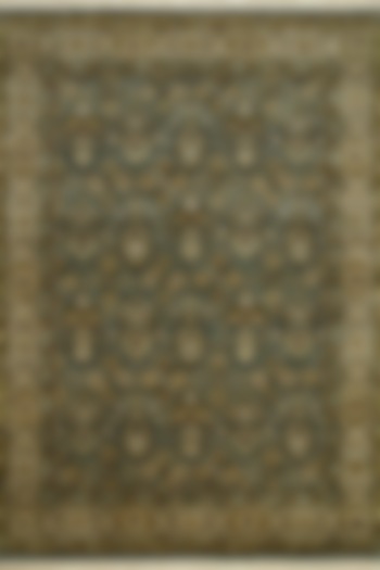 Grey Brown & Teal Blue Hand-Knotted Area Rug by Jaipur Rugs
