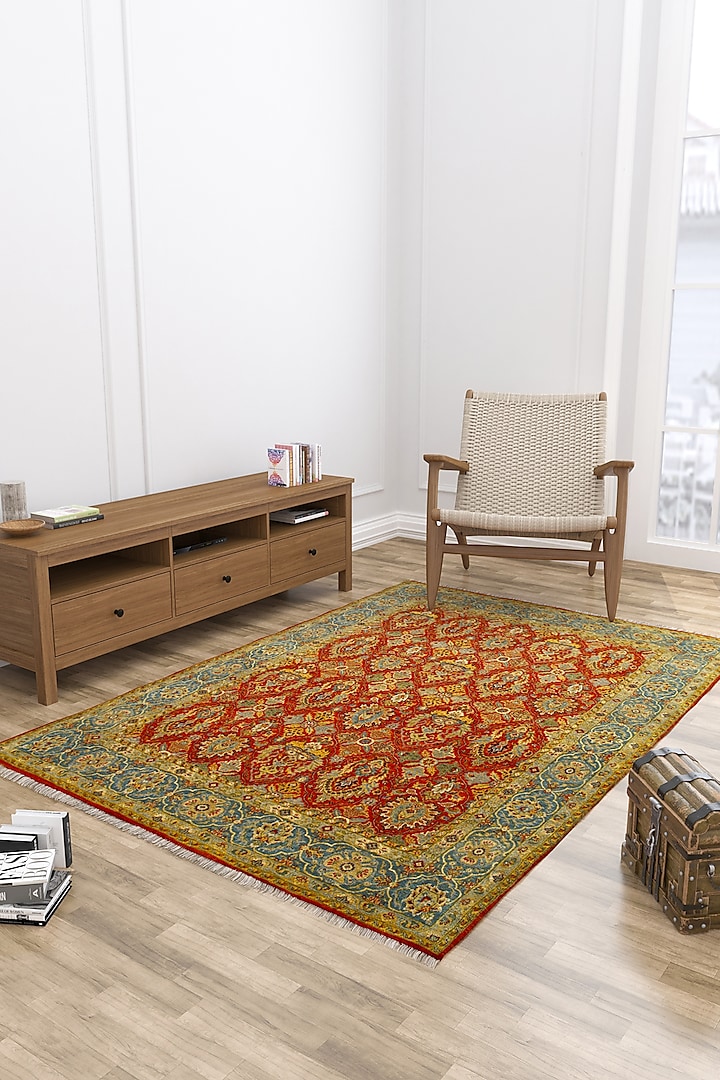 Russet & Seaside Blue Hand-Knotted Area Rug by Jaipur Rugs