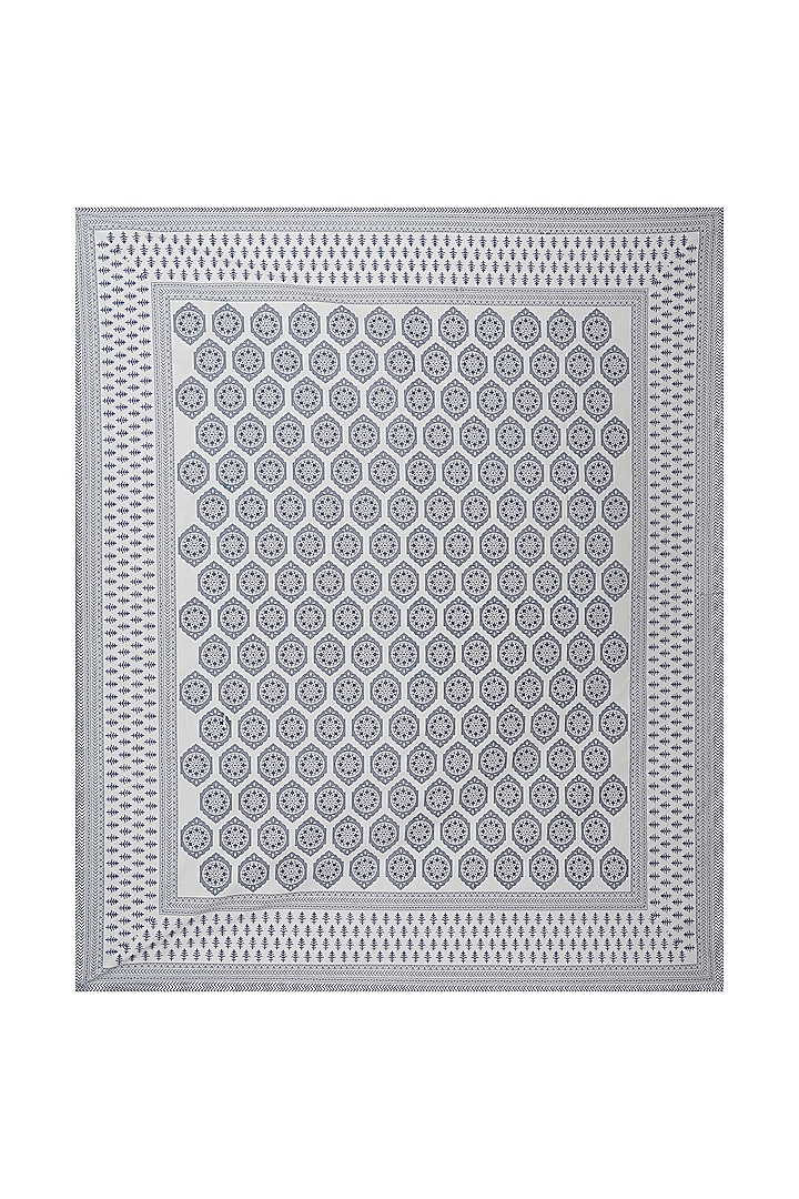Grey Cotton Mix Printed Double Bedsheet Set by Jaipur Gate at Pernia's Pop Up Shop