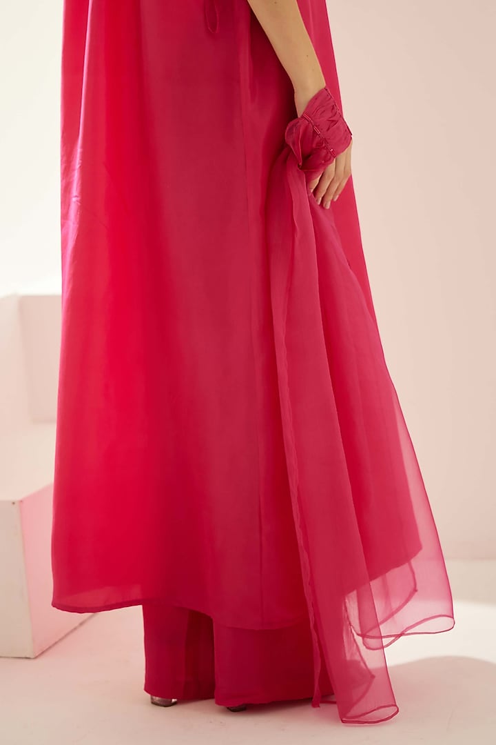 Red Silk Halter Neck Tunic Set by Wear JaJa at Pernia's Pop Up Shop