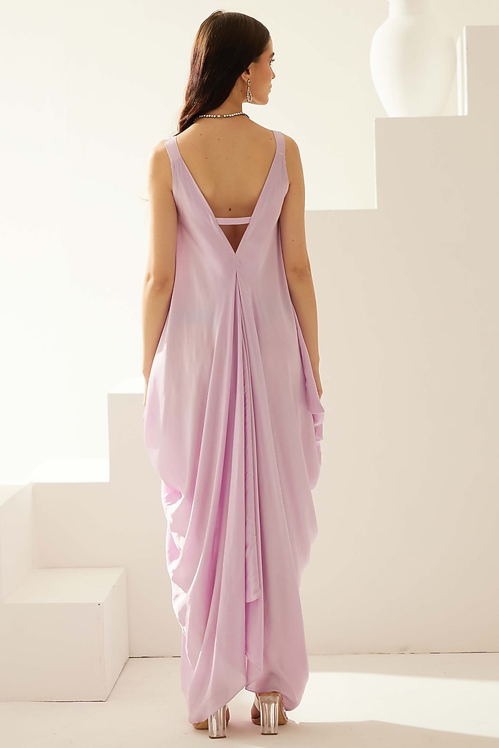Lilac Satin Asymmetric Maxi Summer Dress by Wear JaJa at Pernia's Pop Up Shop
