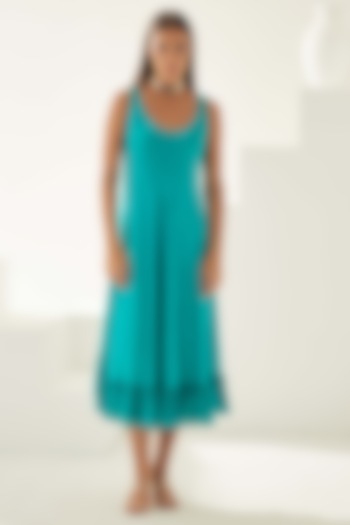 Turquoise Modal Midi Summer Dress by Wear JaJa at Pernia's Pop Up Shop