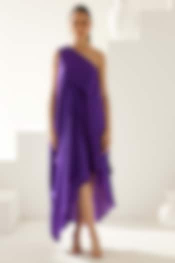 Purple Modal One-Shoulder Asymmetrical Maxi Dress by Wear JaJa at Pernia's Pop Up Shop