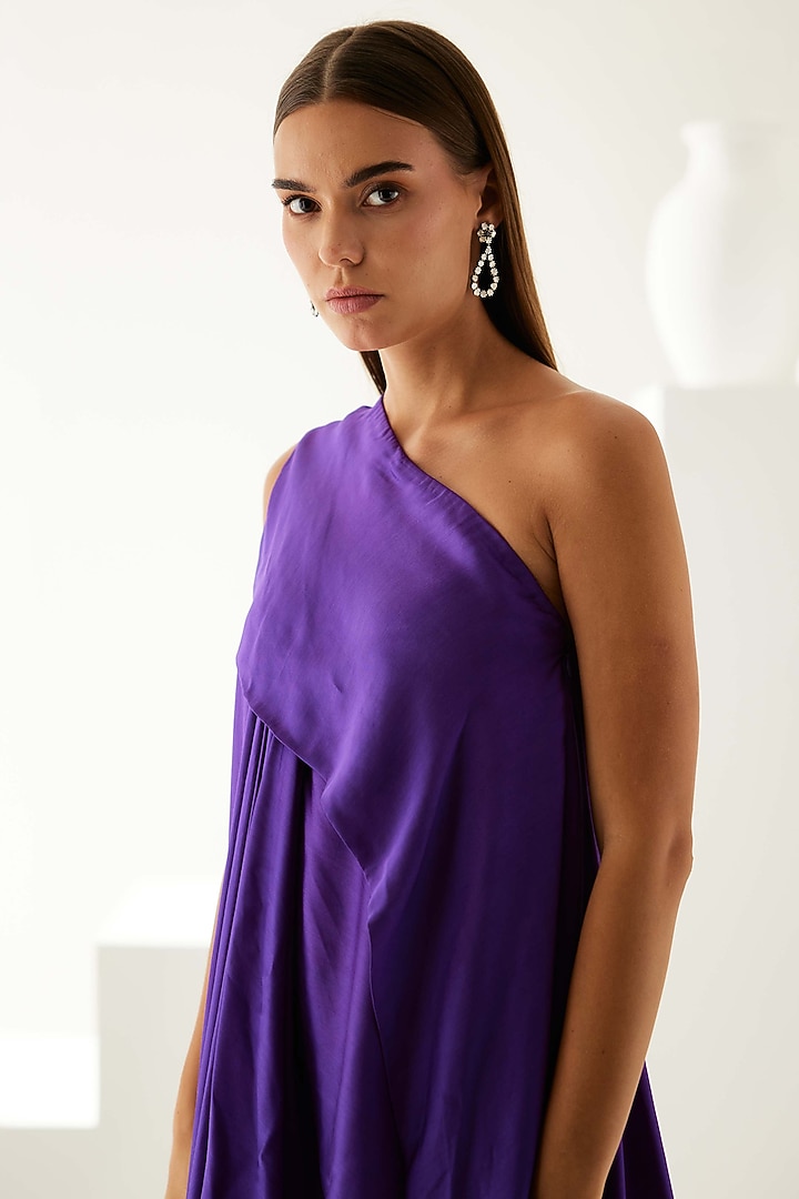 Violet Modal One-Shoulder Asymmetrical Maxi Summer Dress by Wear JaJa at Pernia's Pop Up Shop