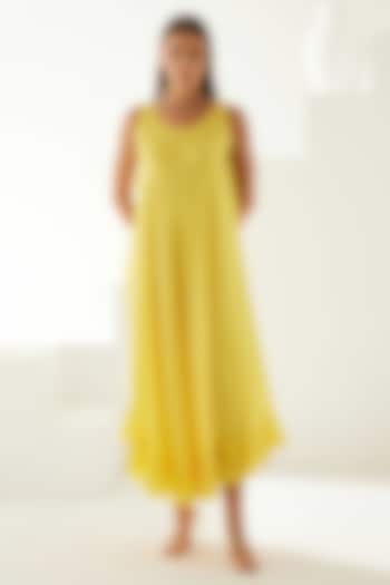 Yellow Modal Midi Dress by Wear JaJa at Pernia's Pop Up Shop