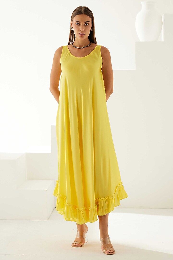 Yellow Modal Midi Dress by Wear JaJa at Pernia's Pop Up Shop