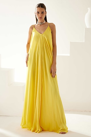 Yellow Modal Maxi Dress by Wear JaJa