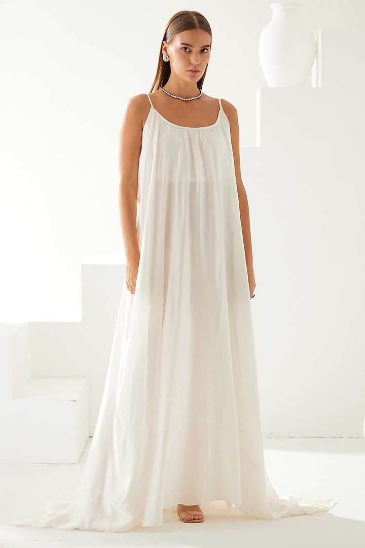 Off-White Modal Strappy Maxi Dress by Wear JaJa at Pernia's Pop Up Shop