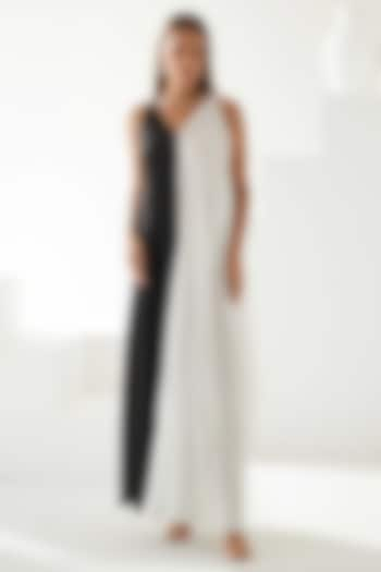 Black & White Modal Color-Blocked Maxi Dress by Wear JaJa at Pernia's Pop Up Shop