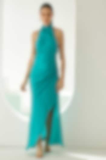 Turquoise Modal Halter Maxi Dress by Wear JaJa at Pernia's Pop Up Shop