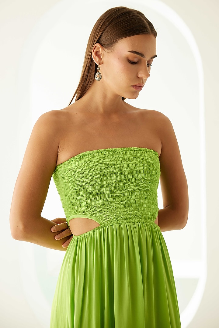 green emerald velvet dress Berylove Women Green Maxi Dress A Line Off The Shoulder Pleated Long Wedding Guest Dress, Green / L main image 1