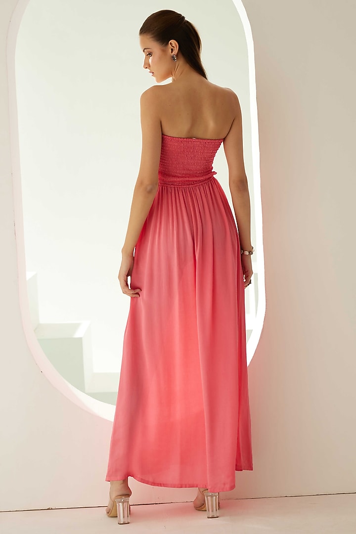 Peach Wool Off-Shoulder Maxi Summer Dress by Wear JaJa at Pernia's Pop Up Shop